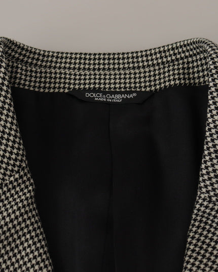 Dolce & Gabbana Gray Checkered Single Breasted Jacket Blazer