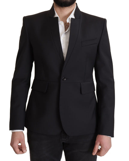 Dolce & Gabbana Black Wool Single Breasted Coat Men Blazer