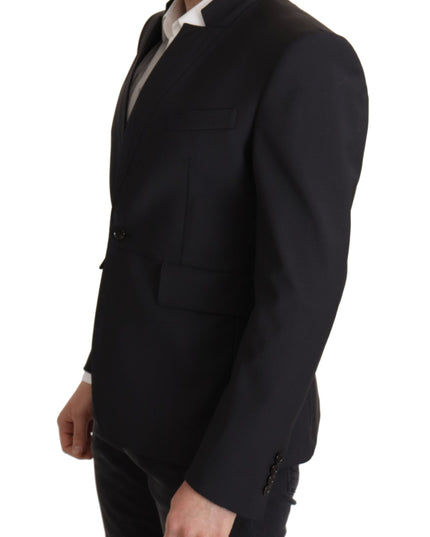 Dolce & Gabbana Black Wool Single Breasted Coat Men Blazer
