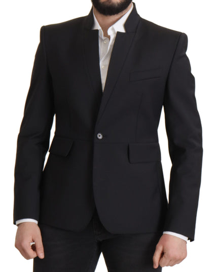 Dolce & Gabbana Black Wool Single Breasted Coat Men Blazer