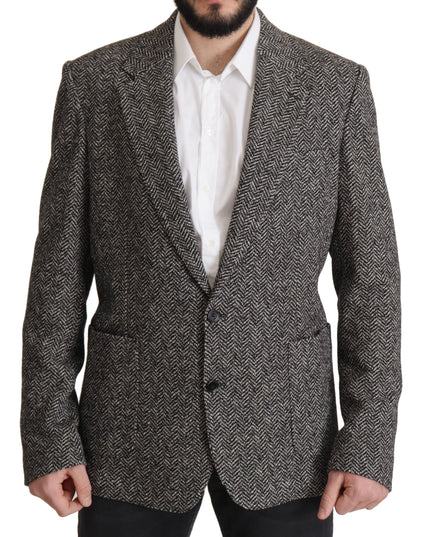 Dolce & Gabbana Gray Cotton Single Breasted Fantasy Blazer