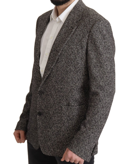 Dolce & Gabbana Gray Cotton Single Breasted Fantasy Blazer