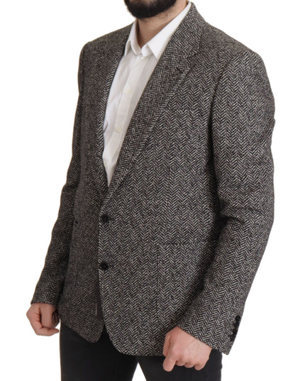 Dolce & Gabbana Gray Cotton Single Breasted Fantasy Blazer