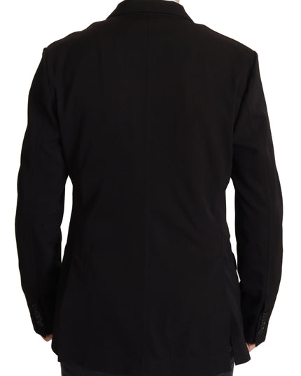 Dolce & Gabbana Black Wool Single Breasted Coat Blazer