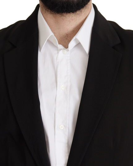 Dolce & Gabbana Black Wool Single Breasted Coat Blazer