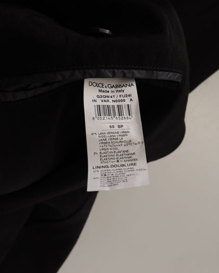 Dolce & Gabbana Black Wool Single Breasted Coat Blazer