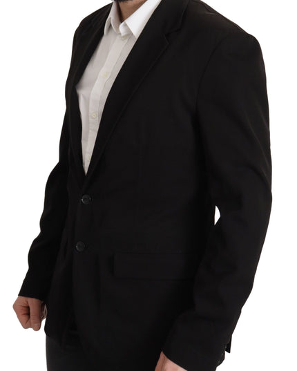 Dolce & Gabbana Black Wool Single Breasted Coat Blazer