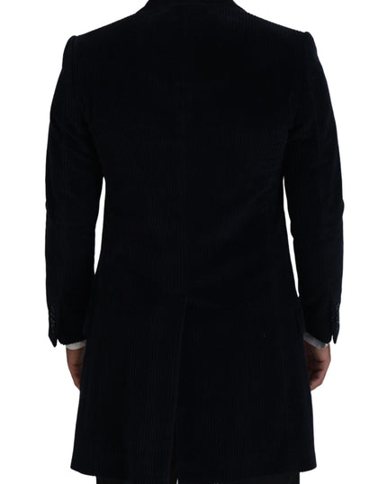 Dolce & Gabbana Black Cotton Cardigan Long Coat Men Jacket