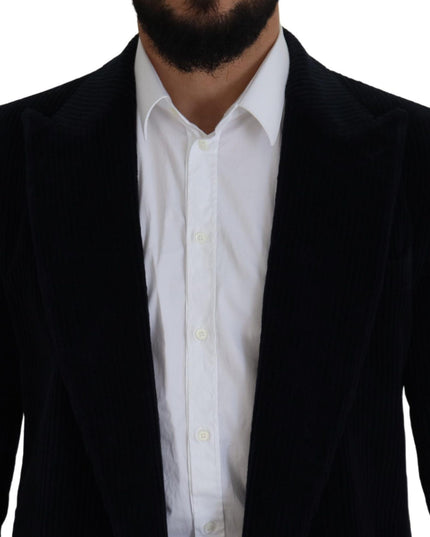 Dolce & Gabbana Black Cotton Cardigan Long Coat Men Jacket