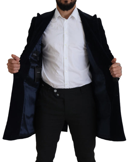 Dolce & Gabbana Black Cotton Cardigan Long Coat Men Jacket