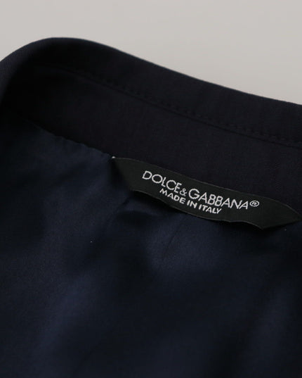 Dolce & Gabbana Blue Wool Single Breasted Coat Blazer