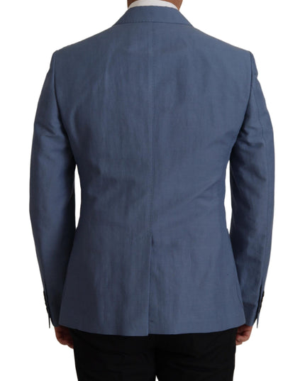 Dolce & Gabbana Blue Single Breasted Logo Blazer Jacket