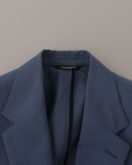 Dolce & Gabbana Blue Single Breasted Logo Blazer Jacket