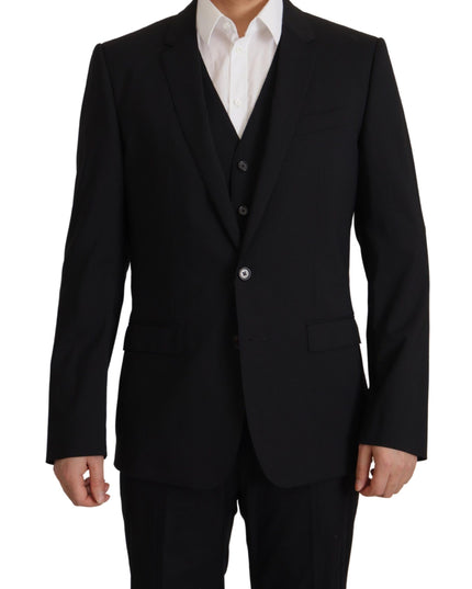 Dolce & Gabbana Black Jacket Vest 2 Piece MARTINI Blazer