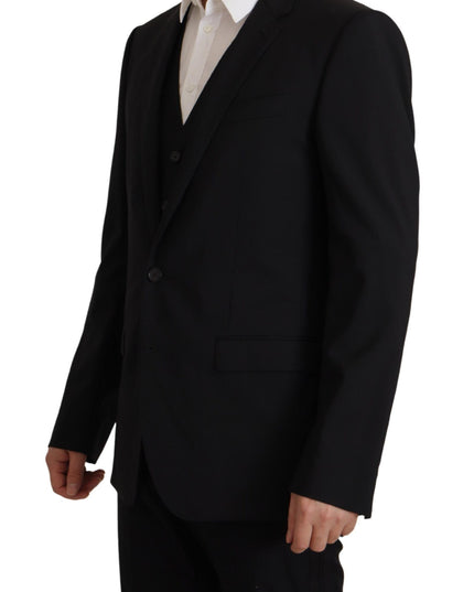 Dolce & Gabbana Black Jacket Vest 2 Piece MARTINI Blazer