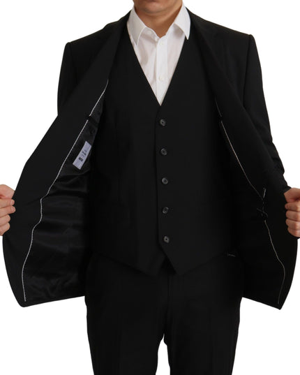 Dolce & Gabbana Black Jacket Vest 2 Piece MARTINI Blazer