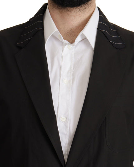 Dolce & Gabbana Black Cotton Single Breasted Blazer Jacket