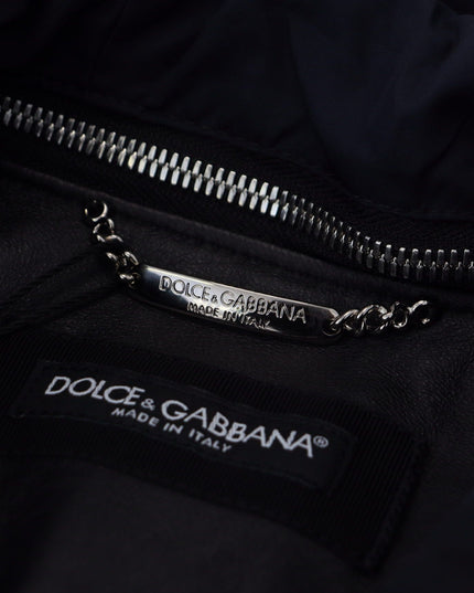 Dolce & Gabbana Black Polyester Hooded Blouson Coat Jacket