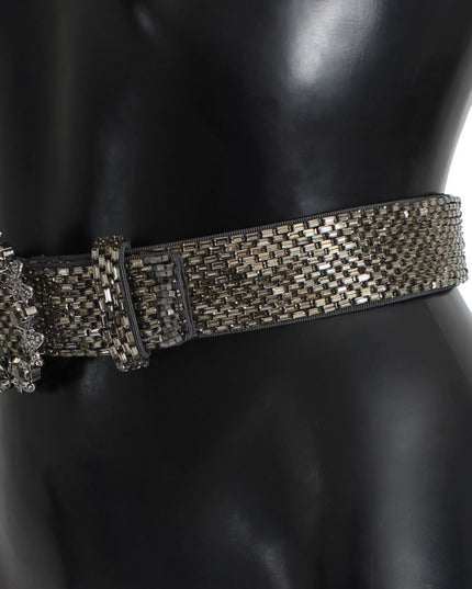Dolce & Gabbana Crystal Buckle Sequined Waist Belt