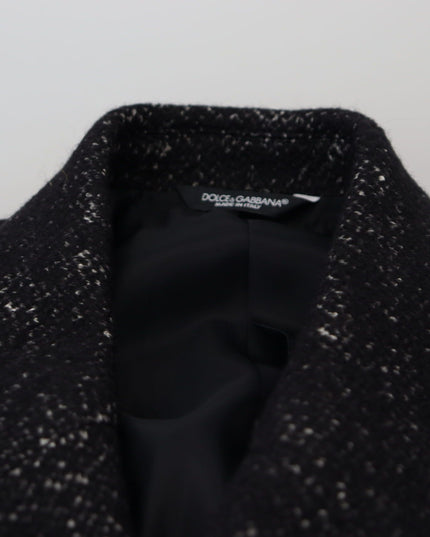 Dolce & Gabbana Black Wool Double Breasted Coat Men Jacket