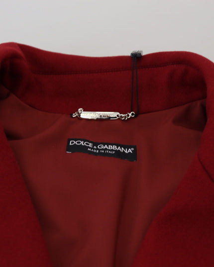 Dolce & Gabbana Red Wool Double Breasted Coat Jacket