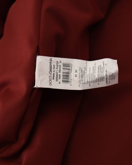 Dolce & Gabbana Red Wool Double Breasted Coat Jacket