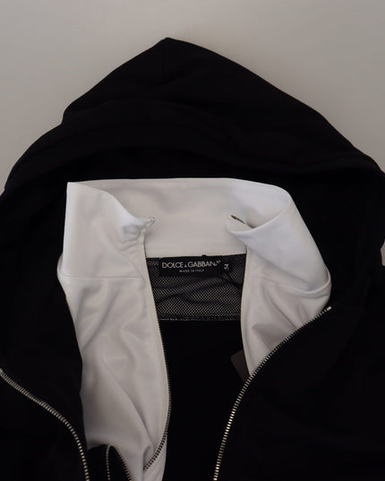 Dolce & Gabbana Black Polyester Hooded Full Zip Jacket