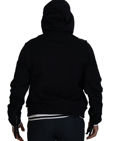 Dolce & Gabbana Black Polyester Hooded Full Zip Jacket