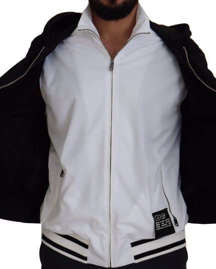 Dolce & Gabbana Black Polyester Hooded Full Zip Jacket