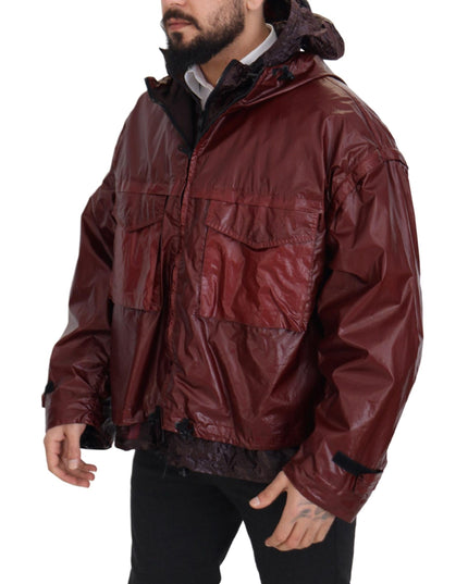 Dolce & Gabbana Bordeaux Cotton Hooded Full Zip Jacket