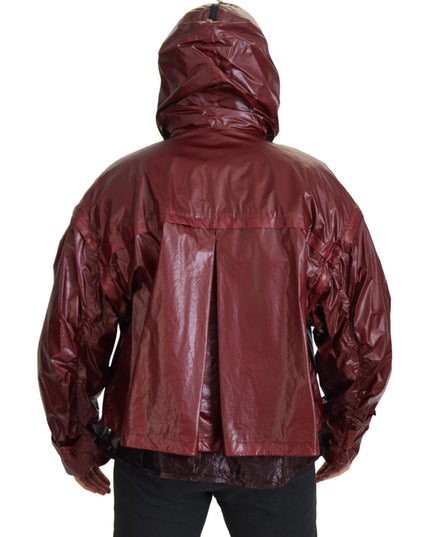 Dolce & Gabbana Bordeaux Cotton Hooded Full Zip Jacket