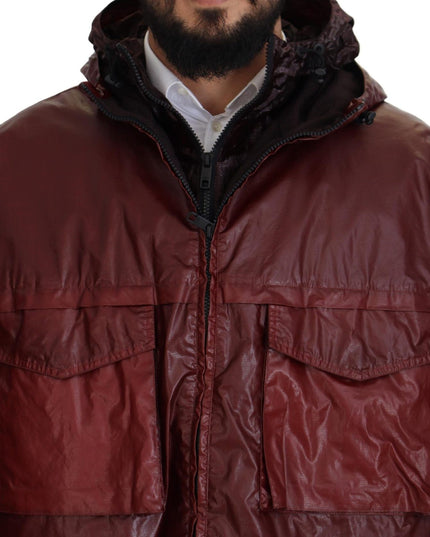Dolce & Gabbana Bordeaux Cotton Hooded Full Zip Jacket