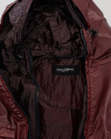 Dolce & Gabbana Bordeaux Cotton Hooded Full Zip Jacket
