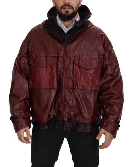 Dolce & Gabbana Bordeaux Cotton Hooded Full Zip Jacket