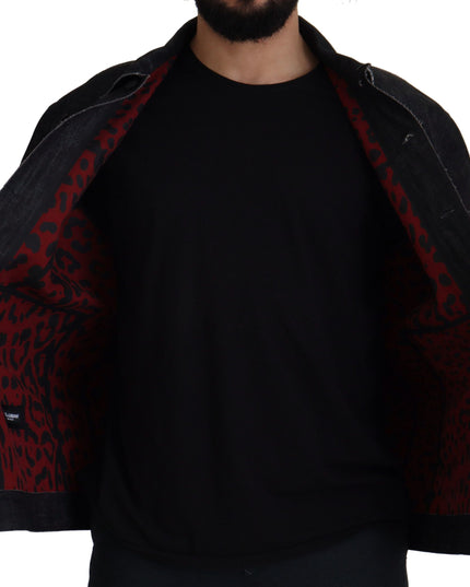 Dolce & Gabbana Black Cotton Full Button Denim Jacket
