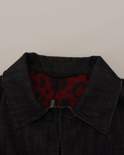 Dolce & Gabbana Black Cotton Full Button Denim Jacket