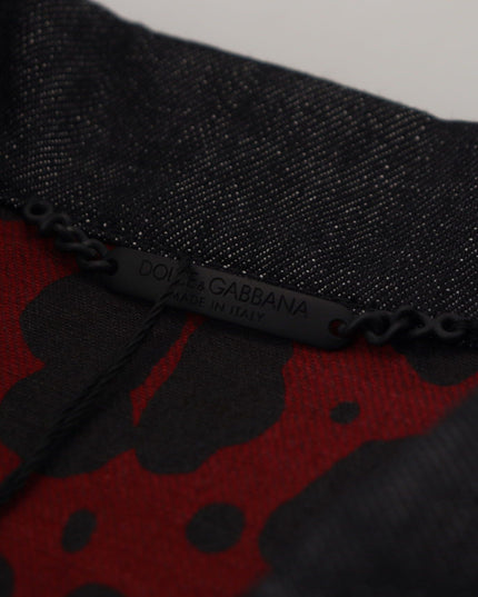 Dolce & Gabbana Black Cotton Full Button Denim Jacket