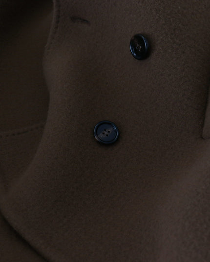 Dolce & Gabbana Brown Nylon Double Breasted Coat Jacket