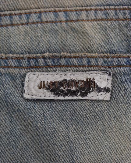 Cavalli Blue Wash Cotton Slim Fit Bootcut Jeans