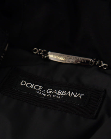 Dolce & Gabbana Black Nylon Hooded Parka Coat Winter Jacket
