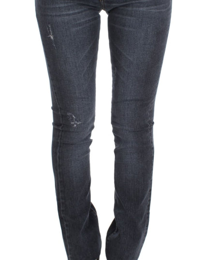 Cavalli Blue Wash Cotton Blend Slim Fit Jeans