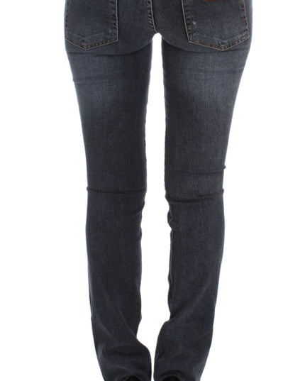Cavalli Blue Wash Cotton Blend Slim Fit Jeans