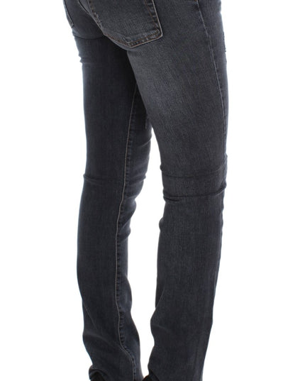 Cavalli Blue Wash Cotton Blend Slim Fit Jeans