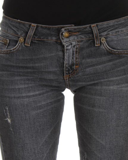 Cavalli Blue Wash Cotton Blend Slim Fit Jeans