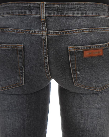 Cavalli Blue Wash Cotton Blend Slim Fit Jeans