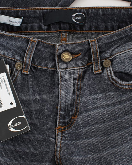 Cavalli Blue Wash Cotton Blend Slim Fit Jeans