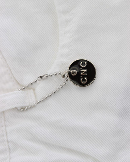 Costume National White Cotton Slim Fit Denim Bootcut Jeans