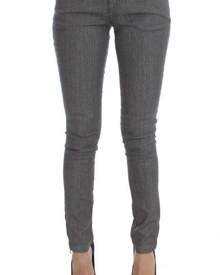 Costume National Gray Cotton Blend Slim Fit Jeans