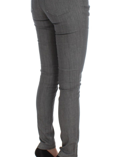 Costume National Gray Cotton Blend Slim Fit Jeans
