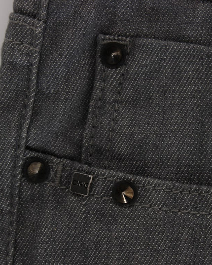 Costume National Gray Cotton Blend Slim Fit Jeans